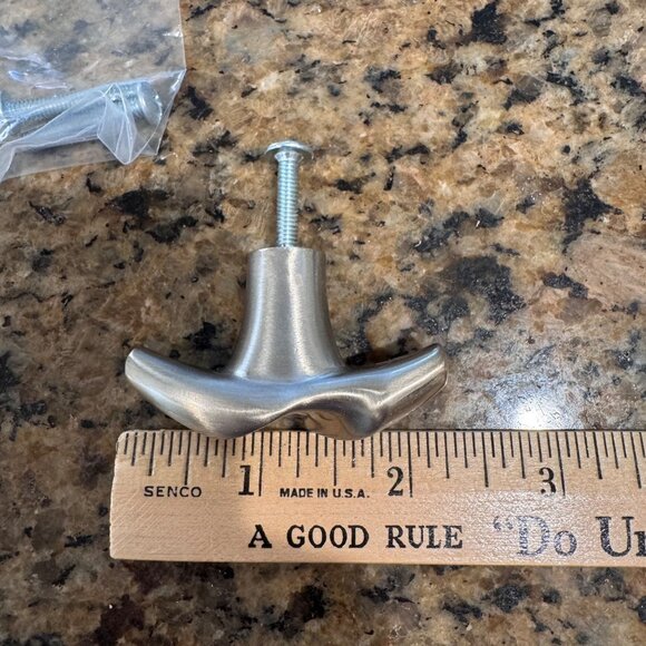 Brainerd Satin Nickel Drawer Pull & Knob Set of 6 Kitchen Hardware varied sizes - Picture 11 of 12